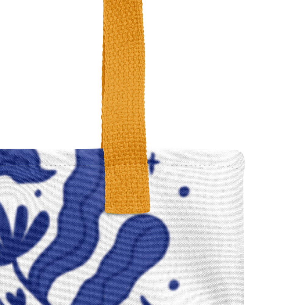 Floral dreamscape tote bag close up detail vibrant botanical print