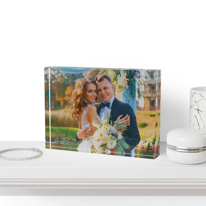 Wedding Crystal Portrait Block