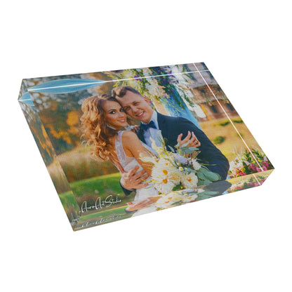 Wedding Crystal Portrait Block