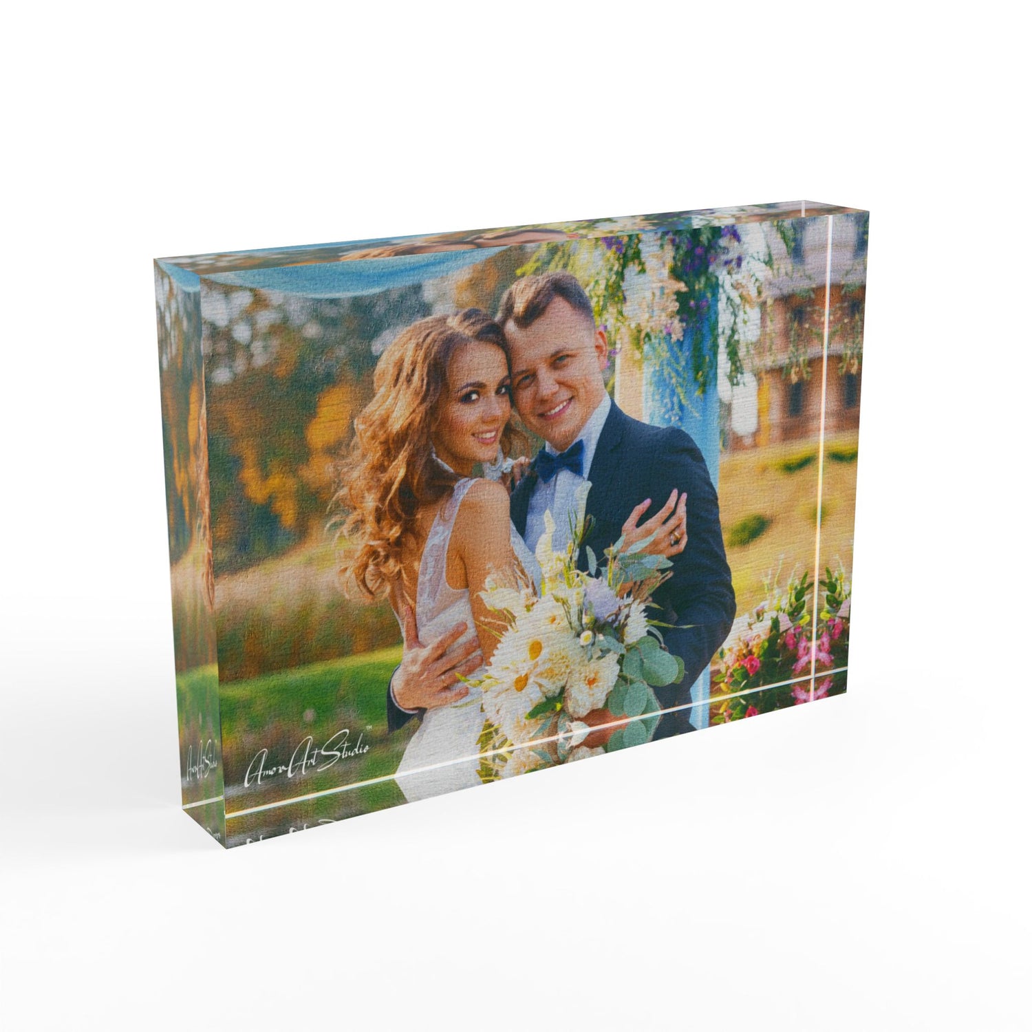 Wedding Crystal Portrait Block