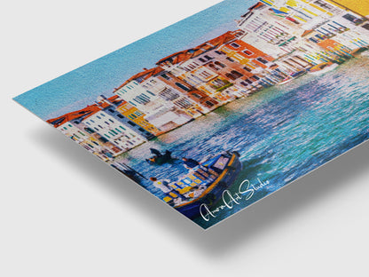 Custom landscape photo transformed into oil painting style HD glossy metal print wall art