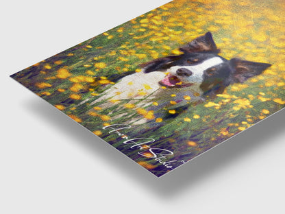 Custom pet portrait transformed into oil painting style HD glossy metal print pet lover gift