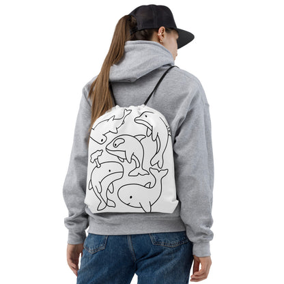 Sea Spirit Dolphin Drawstring Bag