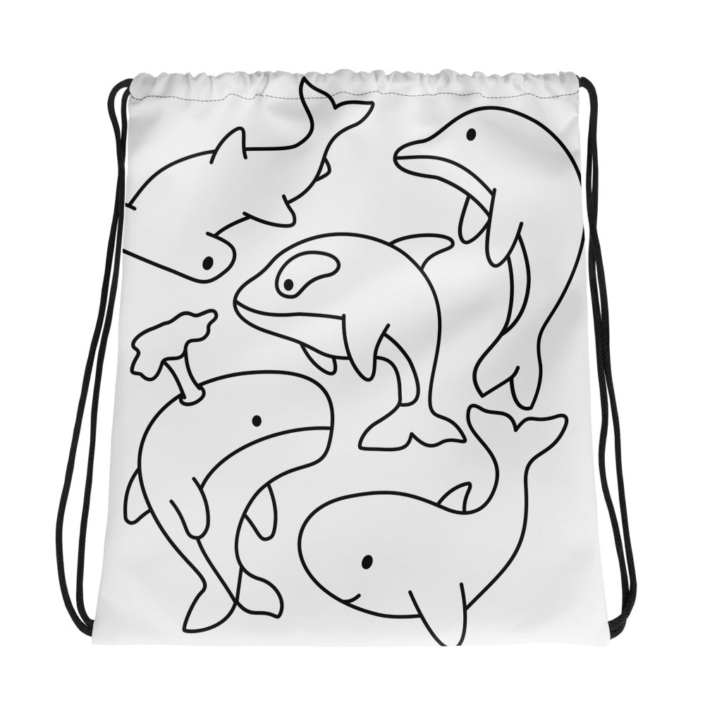 Sea Spirit Dolphin Drawstring Bag