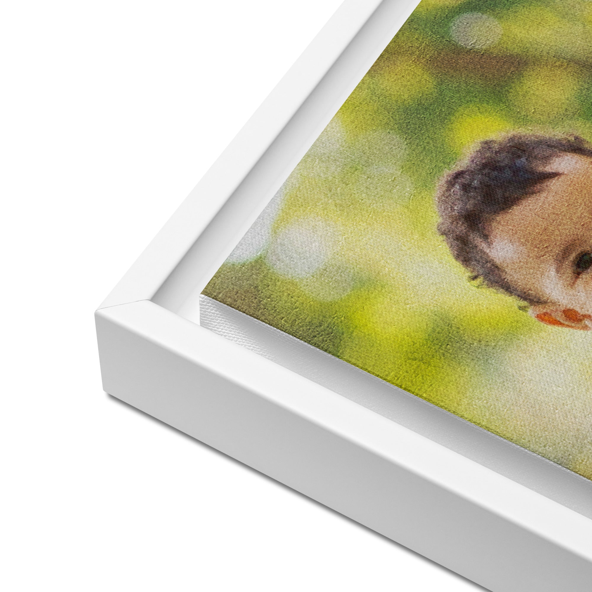 Custom baby portrait oil painting style framed canvas print nursery wall art gift