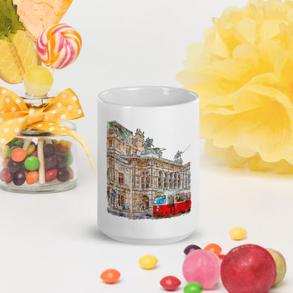 European City Mug Vienna – 15oz white ceramic coffee mug gift for travelers