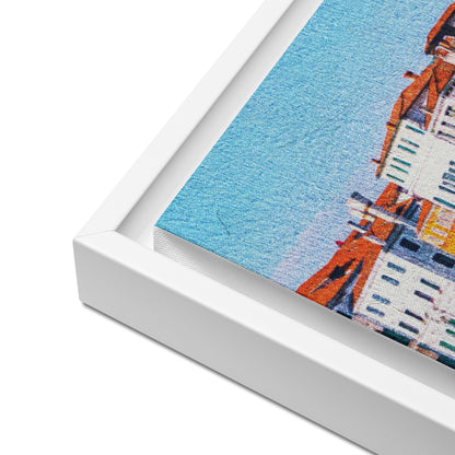 Custom landscape photo oil painting style framed canvas print ready to hang wall art - product detail